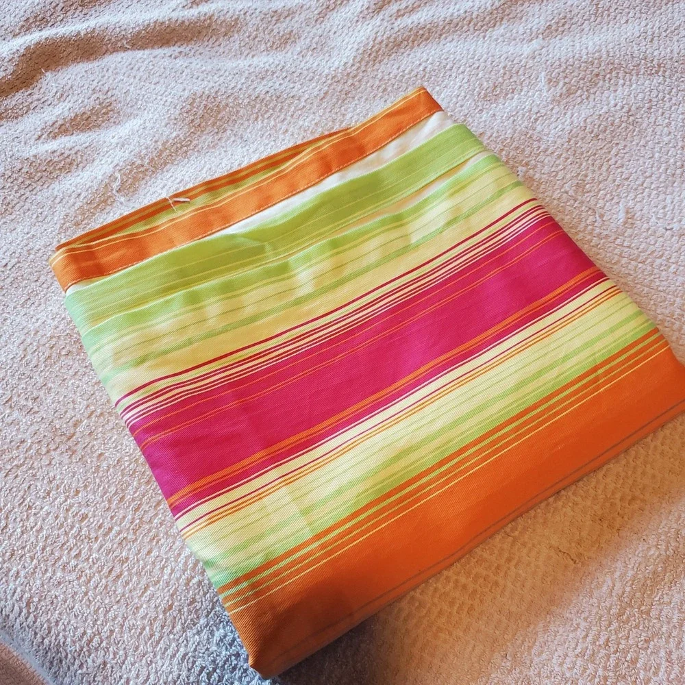 Wamsutta Cotton Curtain Panel 41x84 Rainbow Vertical Stripe Tab Top Multicolor